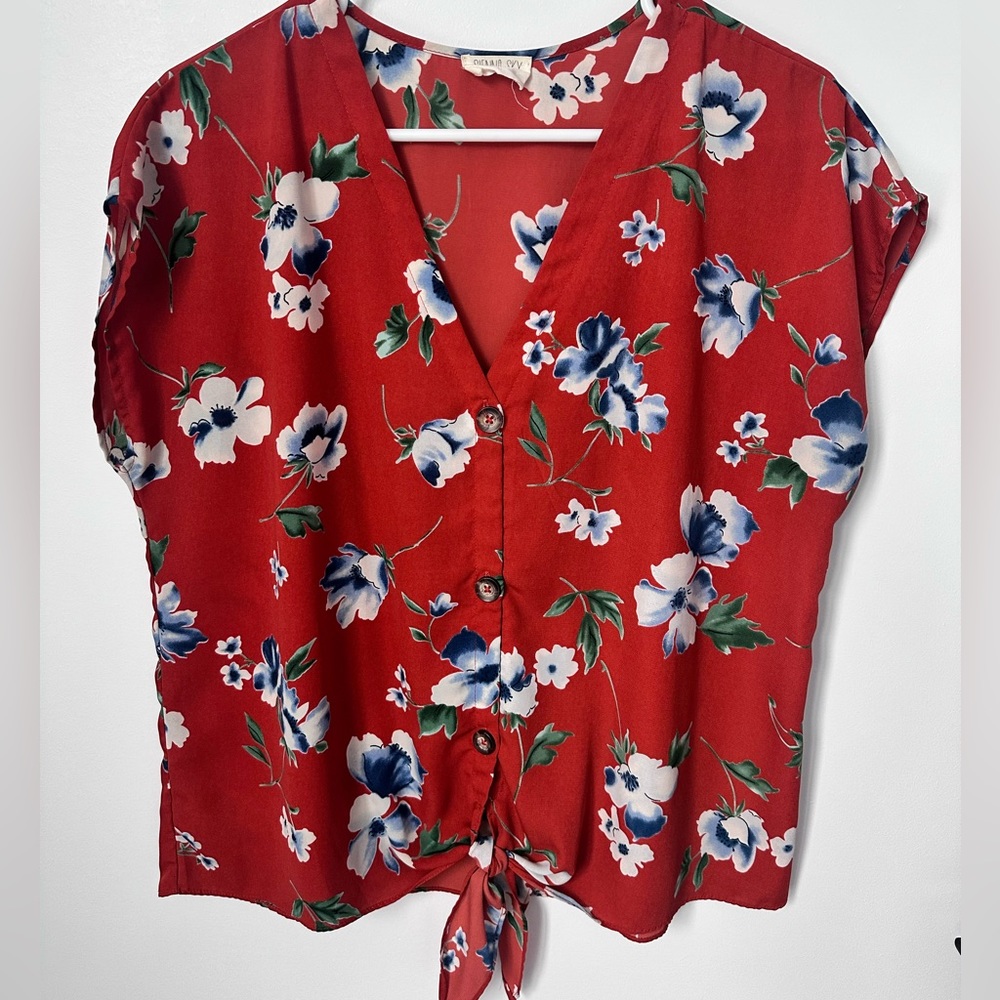 Sienna Sky Burnt Orange Short Sleeve Blouse